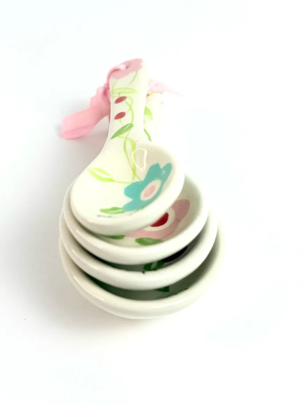 Springtime Flowers Hand Painted Ceramic Measuring Spoons